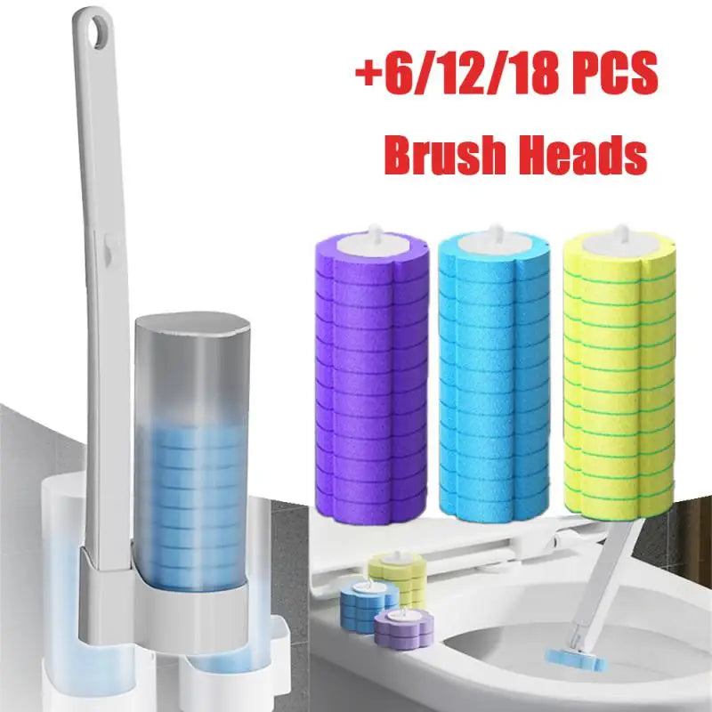 Disposable Toilet Brush Cleaner With Replaceable Brush Head Toilet Accessories