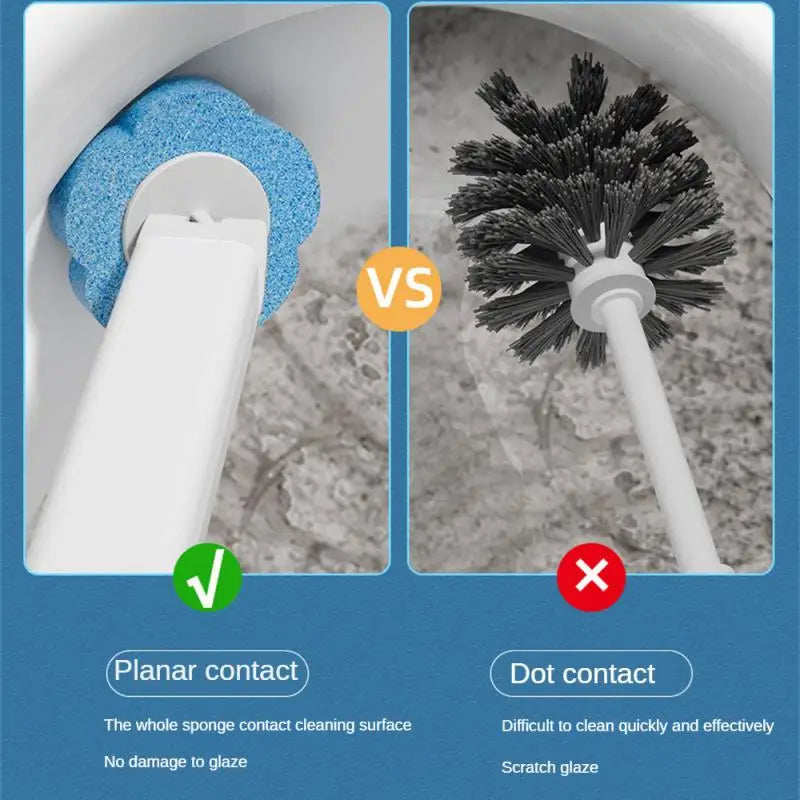 Disposable Toilet Brush Cleaner With Replaceable Brush Head Toilet Accessories